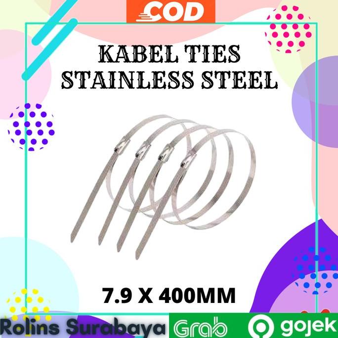 

%$%$%$%$] Kabel Ties Stainless Cable Ties - Kabel Tis SUS 304 7.9 x 400mm 40cm