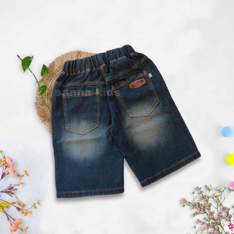 Celana Jeans Pendek Anak laki laki whisker laser , Denim Cowok terbaru 2021