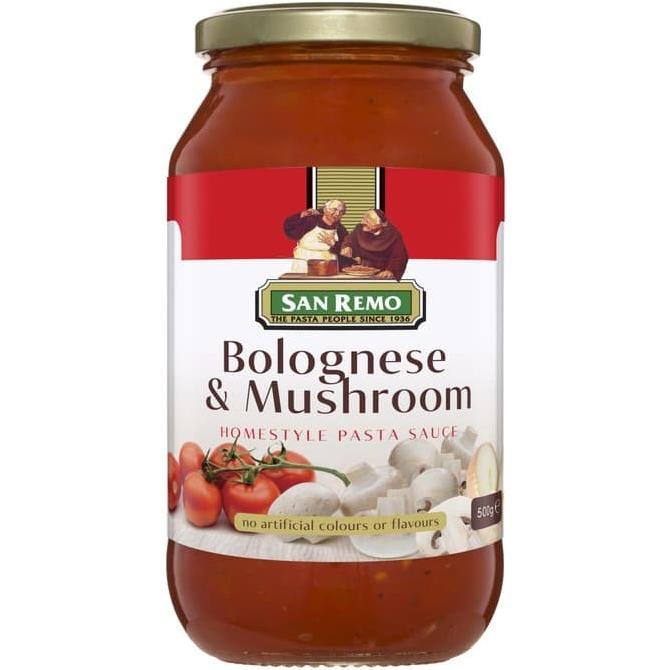 

SAN REMO Bolognese Mushroom Sauce Pasta 500 Gr - Saus Tomat Spaghetti