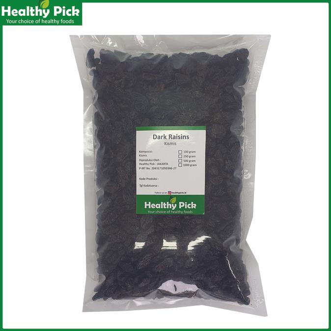 

Dark Raisin 1 Kg Kismis Hitam Dried Black Seedless Raisins PREMIUM