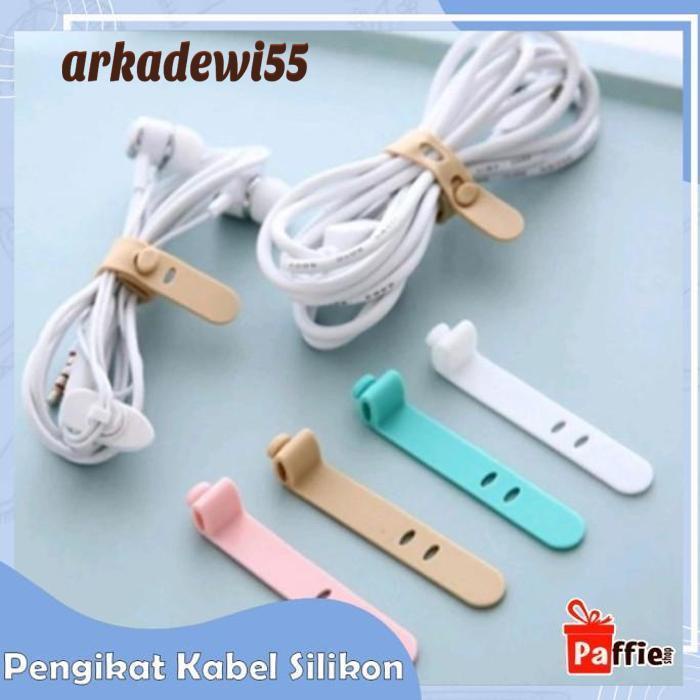 

Pengikat Kabel Silikon Tie Strap Wrap Perapih Charger Cable Earphone A