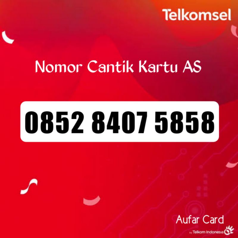 Nomer Cantik Telkomsel Kartu As Sakti Combo ABBA AABB 5858 ekor 5858