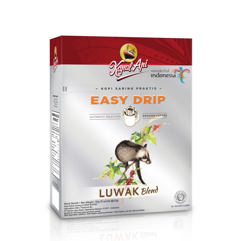 

➨➤✹✴ Kapal Api Drip LUWAK Blend Folding Box (5 Sachet x 10 gram) Best Seller