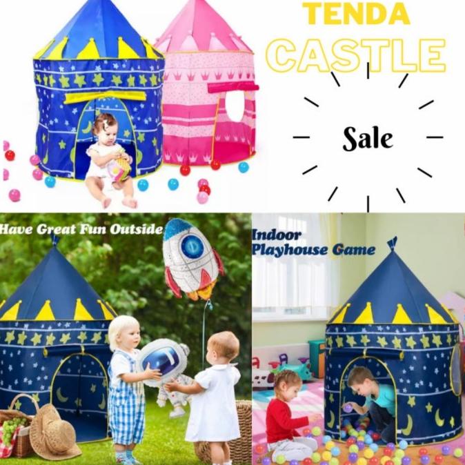 Tenda Mainan Anak Model Castle Kids Mandi Bola Portable Castil