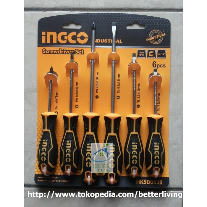 Obeng Set Gagang Karet Ingco