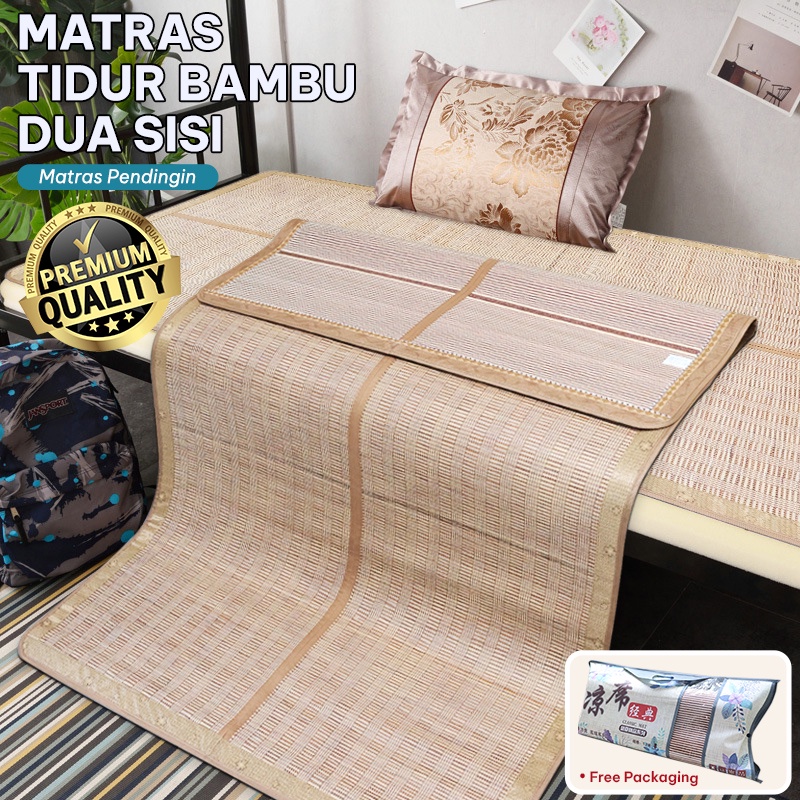 Tikar Lipat Bambu 2 Motif Ukuran 120cm x 190cm Matras Kasur Tikar Bambu Kualitas Premium Pendingin Badan Terpopuler - X2C1