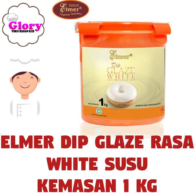 

elmer glaze 1kg white susu / topping donat/ topping kue