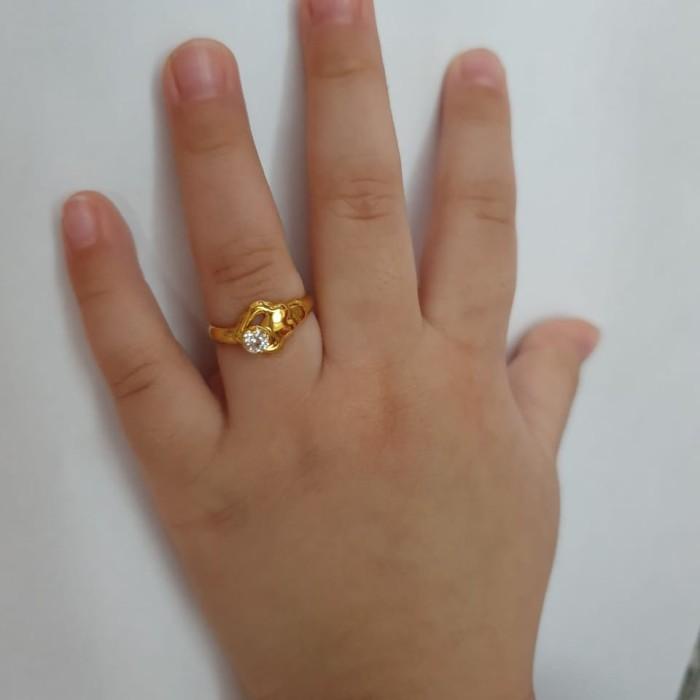 Hiasan Cincin Anak Model Love Simple Emas Asli
