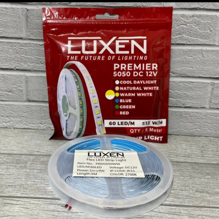 Terlaris Lampu Led Strip 5050 Dc 12V Luxen / Led Strip 5050 5 Meter Warm White