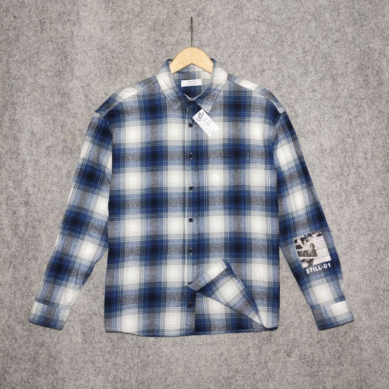 Kemeja Flanel Veterano Murayama BERSHKA Back Print