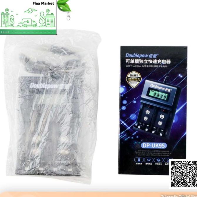 DOUBLEPOW Charger Baterai 1.2V & 9V NI-MH NI-CD Lithium - DP-UK95