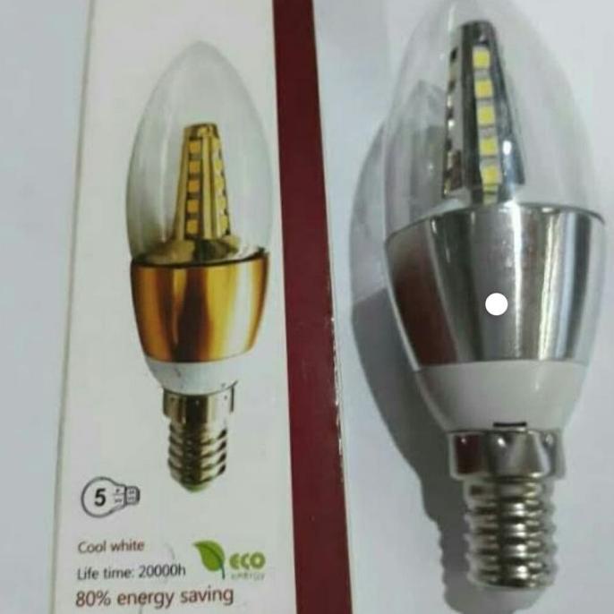 Lampu LED Candle 5W Putih E14 Clear Bohlam Jantung ratele992 Buru Order