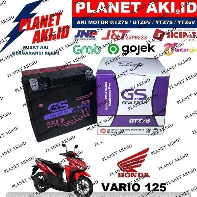Aki Motor Honda Vario 125 Techno Fi Cw Cbs Gtz7S Gs Y Accu Kering Mf Limited Edition