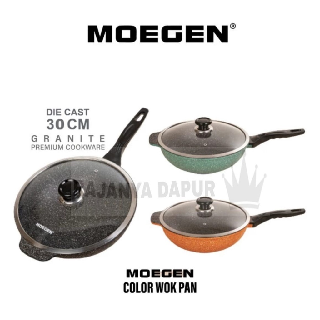 Wok pan yeobo/MOEGEN 30 COLOUR PAN  - korea pan - wajan panci  marbel  yeobo wok 30 cm - wajan panci