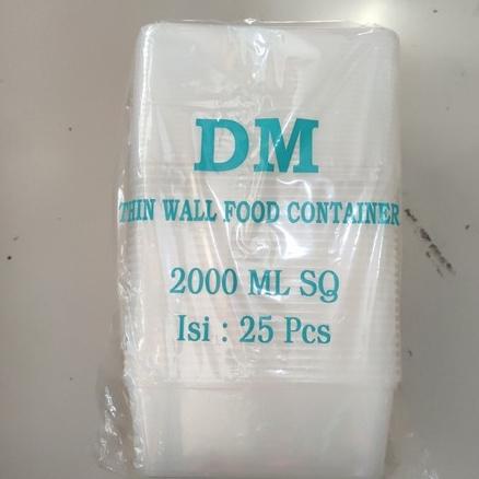 

Thinwall DM 2000 ML SQ / Persegi (25pcs) / Cup Makanan Square Best Seller
