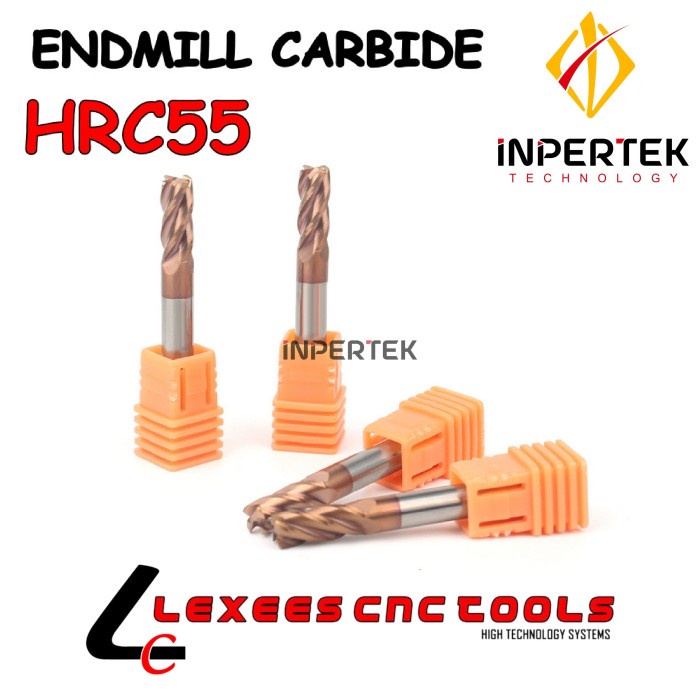 Endmill 3 4F Lexees EndMill Carbide 3 HRC55 Pisau Cutter Milling 3mm