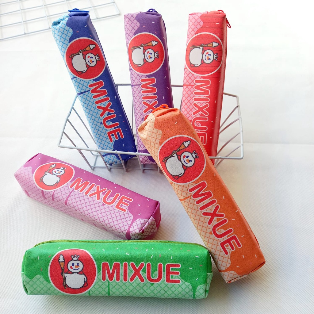 

Tepak Pensil Motif Mixue Tempat Pensil Lucu Gambar Mixue