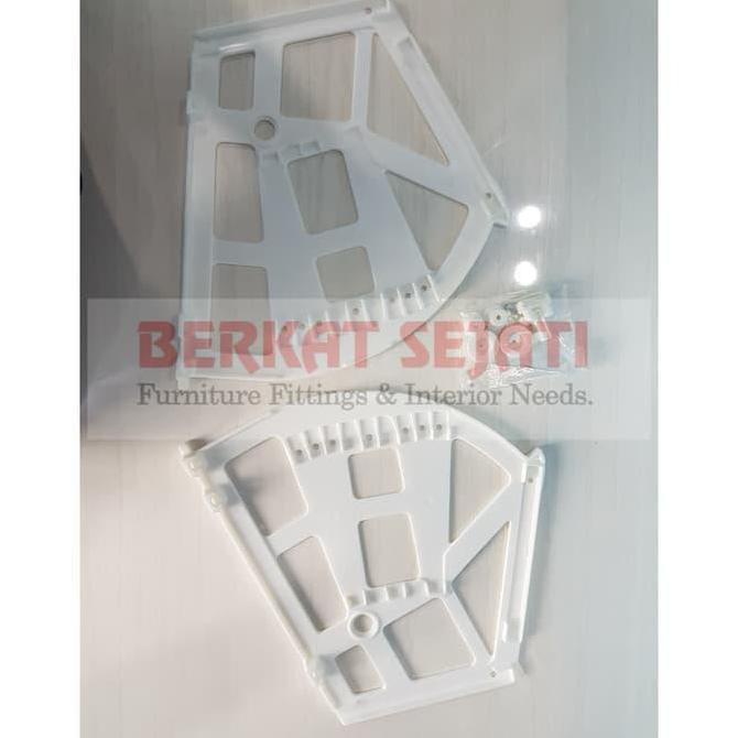 Grosir Bracket Fitting Engsel Rak Lemari Sepatu Putar 3 Susun Plastik - Hitam