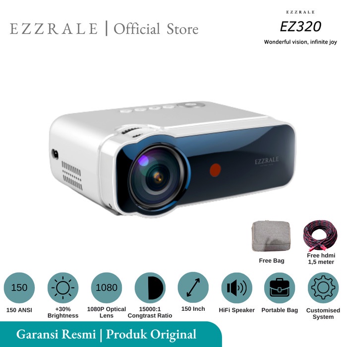 Terlaris Ezzrale Ez300 Projector Youtube Koala Miracast Version 2900 Lumens