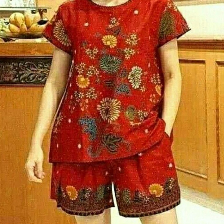 rbmx -18 Unggul Batik Setelan Celana Pendek Atasan Wanita Original LD 100 -120 893&