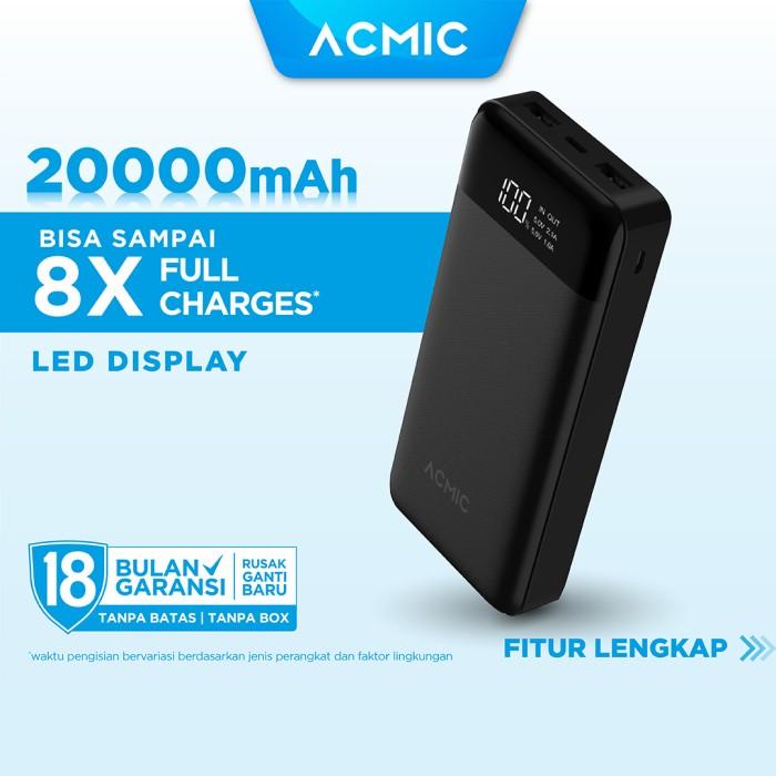 Powerbank Acmic D20 20000Mah Digital Display + 2A Fast Charge Powerbank