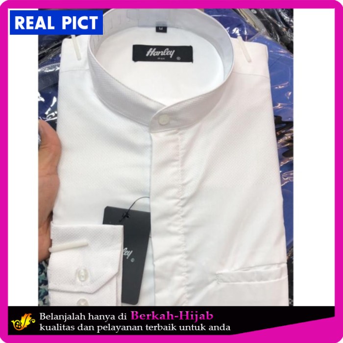 Kemko Harley Kemeja Koko Harley Putih Polos Panjang