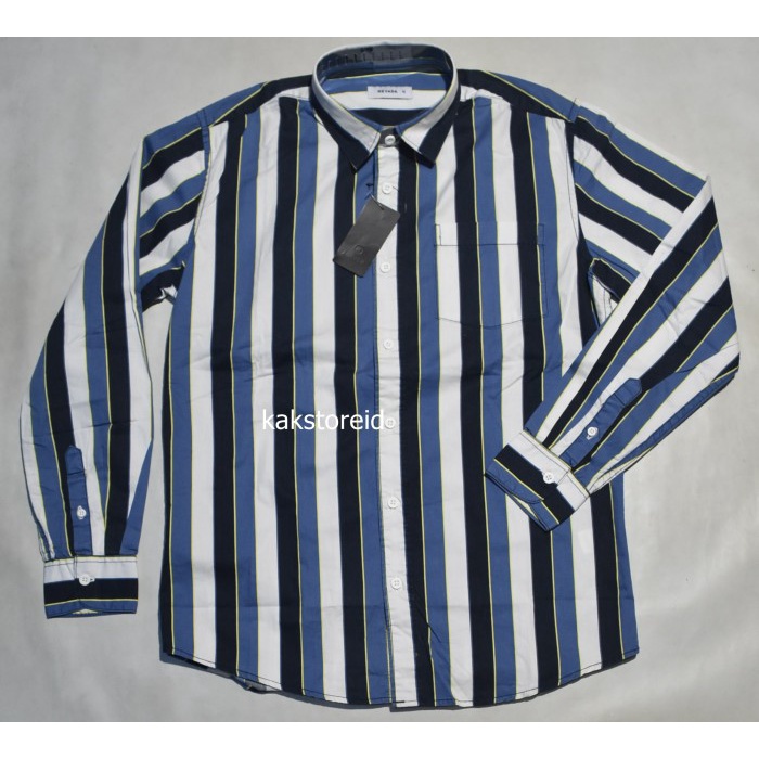 Kemeja Pria Nevada Navy Lengan Panjang Nvd 172 Original