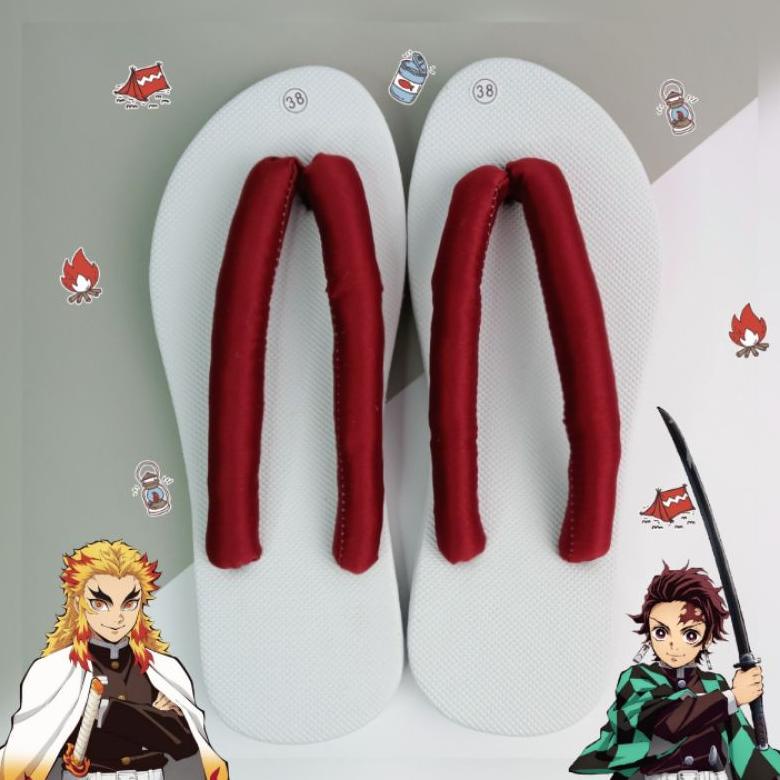Limited Geta Tanjiro & Rengoku - Tanjiro & Rengoku Shoes Cosplay Kimetsu No Yaiba