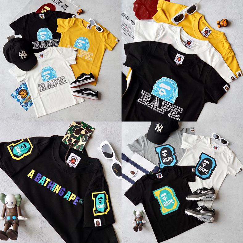 LARISS B For BAPE Graphic Tee Kaos Anak | kids tee size 3-8y | white black yellow grey | pakaian baj