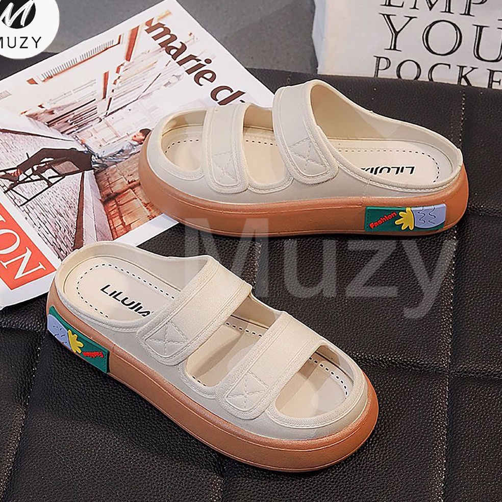 STOK TERBATAS Muzy Sandal wedges selop wanita Terbaru Sendal karet jelly perempuan kekinian / Sandal