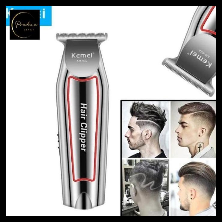 pradanavikke Hair Clipper Kemei Detailer KM-032 Mesin Cukur Rambut Kumis Jenggot.