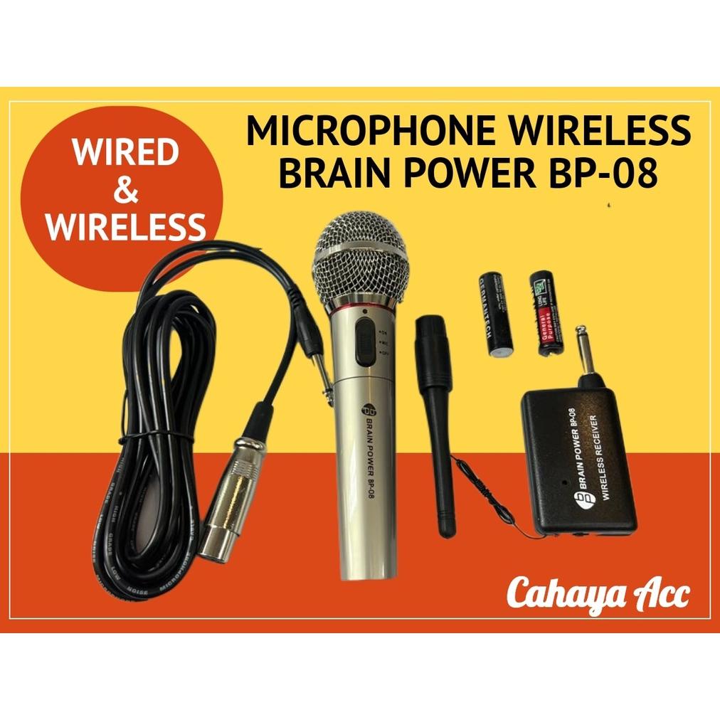 Laris Microphone Wireless Proffesional Brain Power Bp- - Mic Wireless Dan Kabel - Microphone Wired &amp; Wireless - Mikrofon Bluetooth Dan Kabel