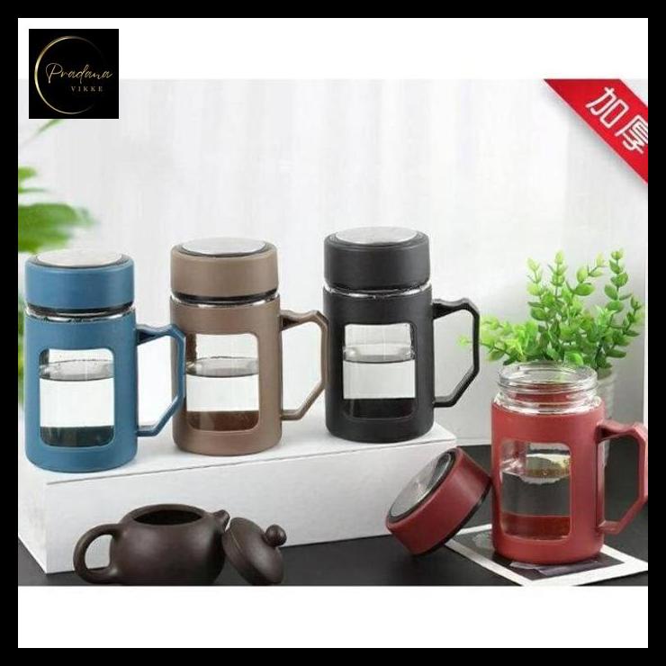 pradanavikke Botol Kaca Cangkir Botol Minum Kaca Model Gelas Mug Minum Kaca