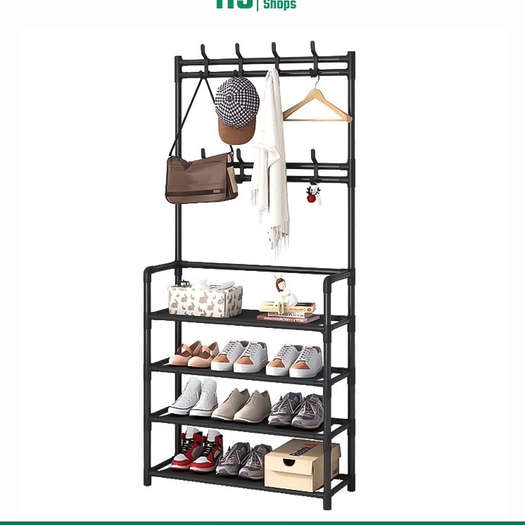 Stand Hanger Gantungan Baju 4 Susun Rak Sepatu Susun Rak Besi Gantung Baju Rak Serbaguna ‣ PDC.19Jn2