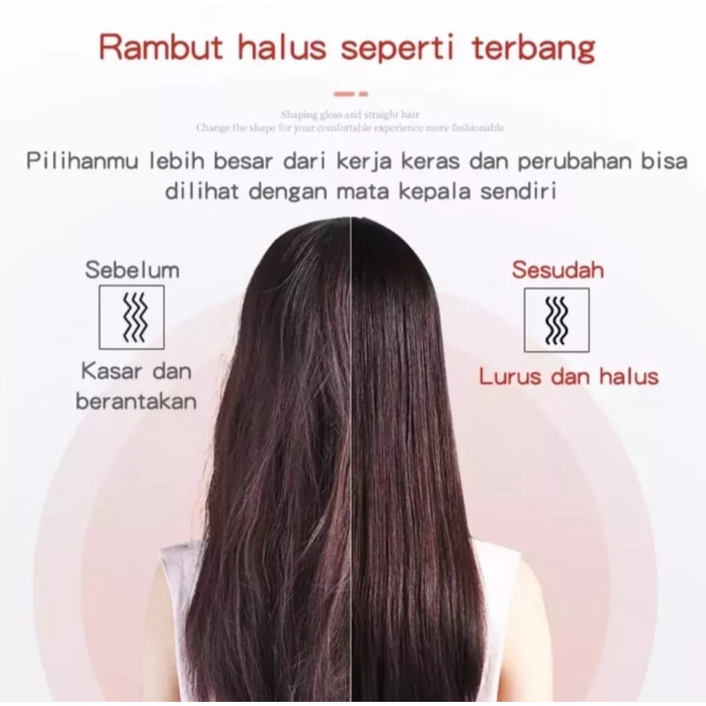 Catok Sisir Pelurus Rambut New Fast Hair Straightener Combs Curler 2 IN 1-Catokan Sisir Listrik Pelurus Rambut 2 IN 1