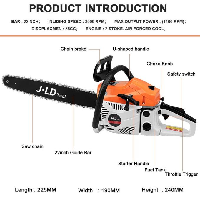 Gergaji Mesin Senso Bensin Chainsaw Mini Potong Kayu Bar 22 inch