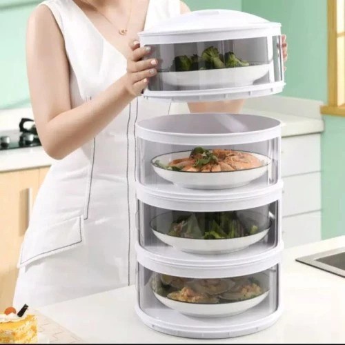 Tudung Saji Susun Kekinian Food Grade Terbaru Bagus Penutup Makanan Sayur J8W8 Tingkat Anti Debu Awe