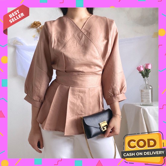 Bsjua Blusse Perempuan Model Lebarran Hari Raya Idul Fitri Atasaan Pereempuan Ukuran S M L Xl Blouss