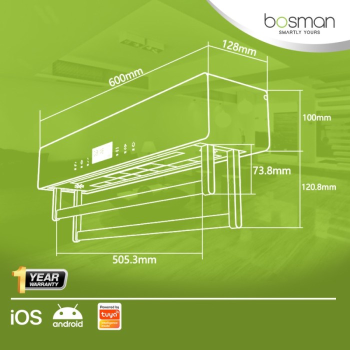 Bosman Smart Towel Dryer Sterilizer Smart Home Tuya Wifi Ios Android