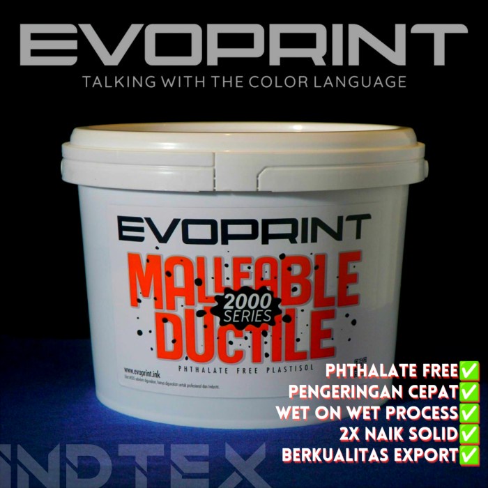 

Terlaris Tinta Sablon Evoprint Plastisol Cepat Kering Phthale Free 1Kg