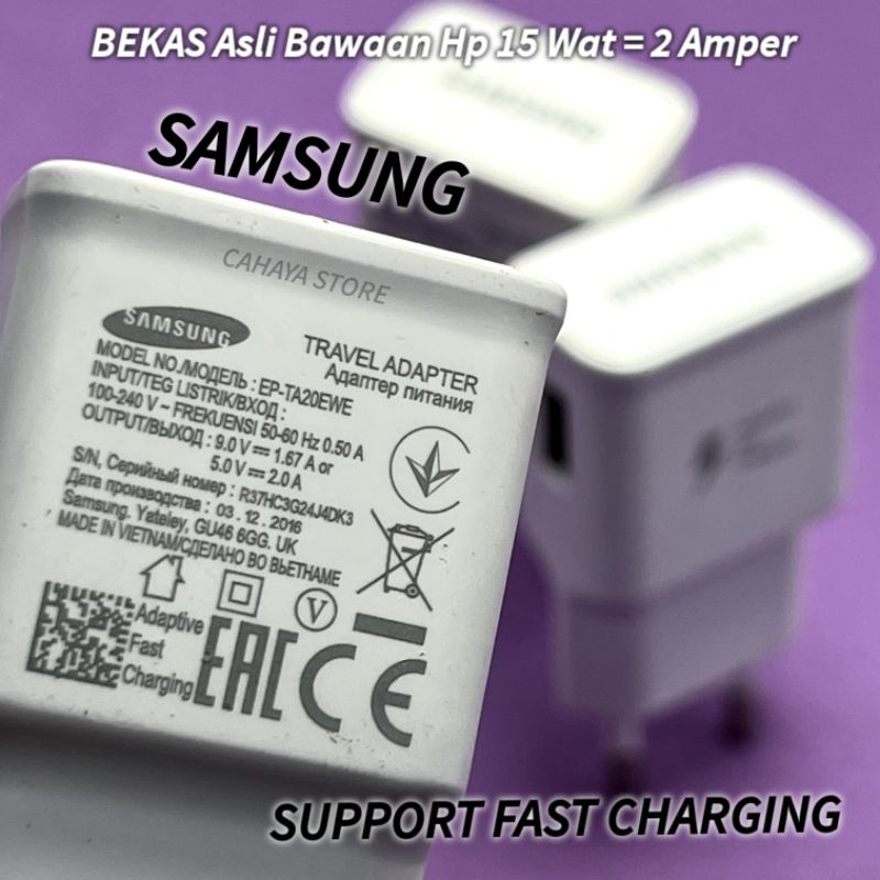 Kepala Adaptor Hp Bekas Samsung Galaxy 2A S9 S9+ C9 Pro A9 Note 23 Ultra A8 Star A5 2016 A7 2016 S6 Flat S6 Edge S7 S7 Edge S7 Flat S7+ Note 5 Note 4 A9 Pro 2016 Fast Charging