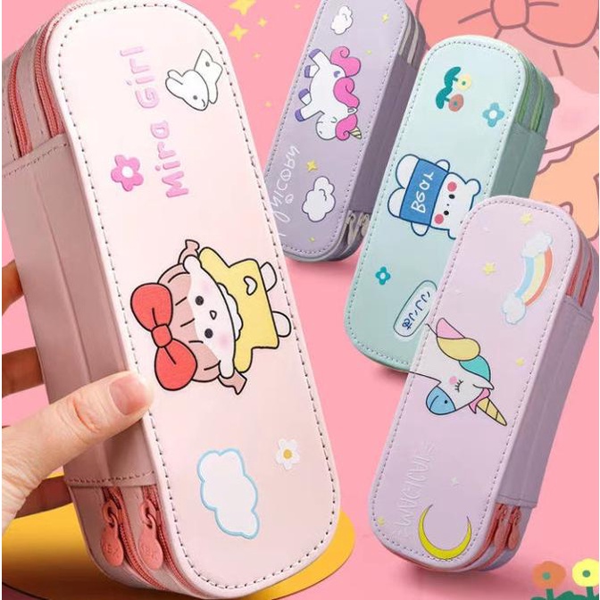 

Tempat Kotak Pensil Anak Sekolah Karakter Lucu unik 2 Tingkat CS11