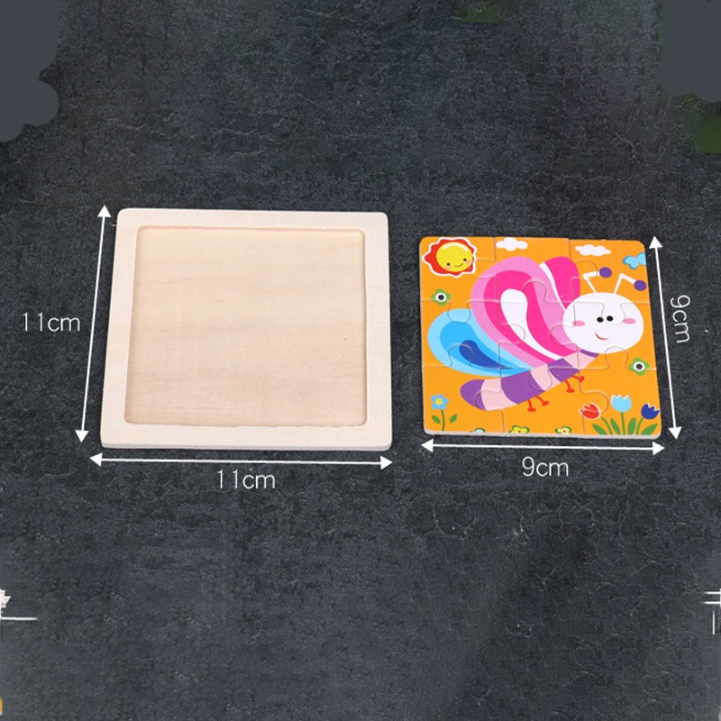 Holiven Anak-anak Jigsaw Puzzle Kartun Hewan 9 Buah Pesawat Puzzle Bayi Pendidikan Anak Usia Dini