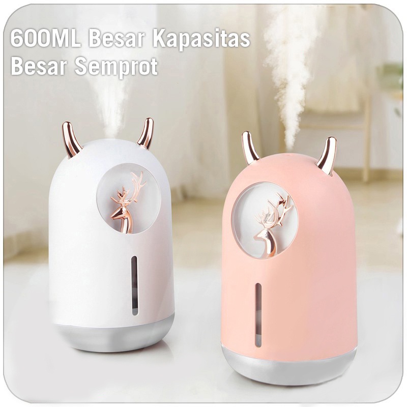 Holiven 100% ORI cute Bear Humidifier 600ML Essential Oil Diffuser Aroma Terapi Pengharum Ruangan