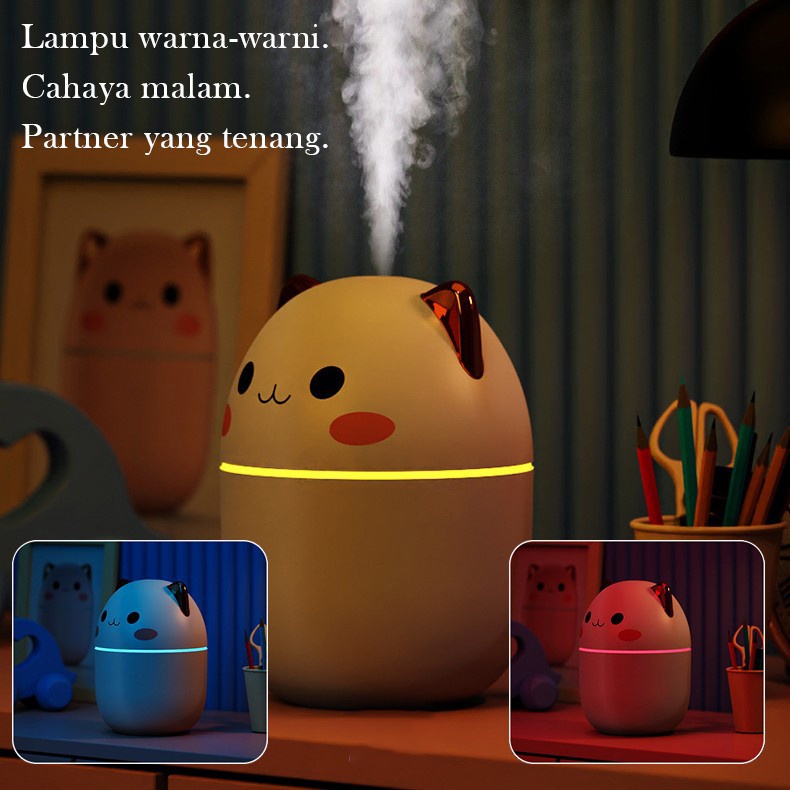 Holiven 100% ORI cute Bear Humidifier 250ML Essential Oil Diffuser Aroma Terapi Pengharum Ruangan