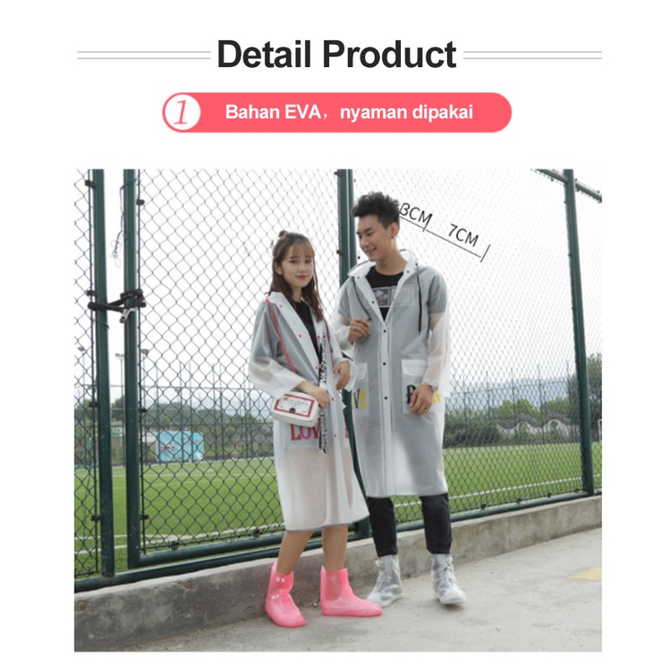 Holiven JAS HUJAN TRANSPARANT PANJANG OUTDOOR MODEL KOREA