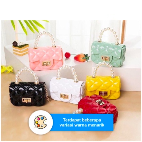 Tas Jelly Glossy Mini Rubber Bag Korea Import Real Picture