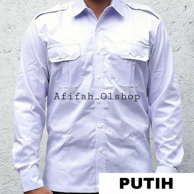 Kemeja seragam PDH PDL lengan panjang putih ENZINO SPORT