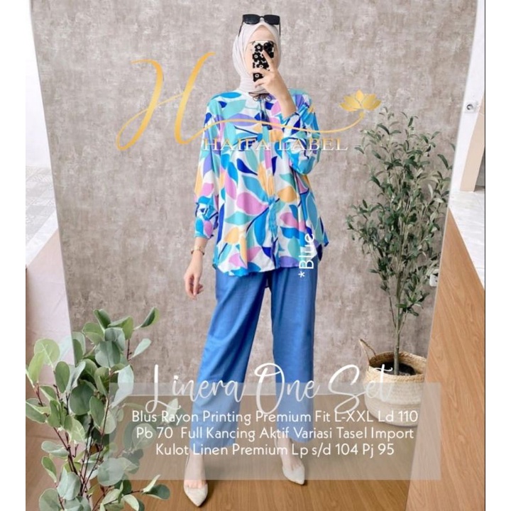 LINERA SET/ SETELAN BLOUSE KEMEJA WANITA BY HAIFA