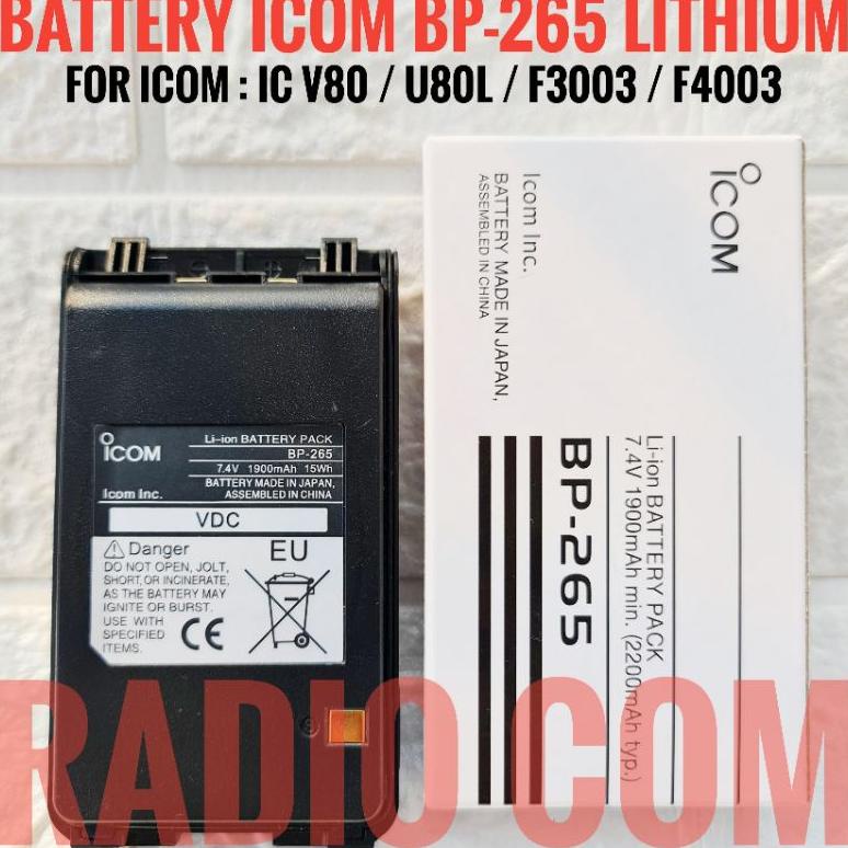 Terbaru Jual Batre Ht Icom V80 - Icom Bp 265 Lithium Batre Ht Icom V80 U80L F3003 F4003 Litium Icom 